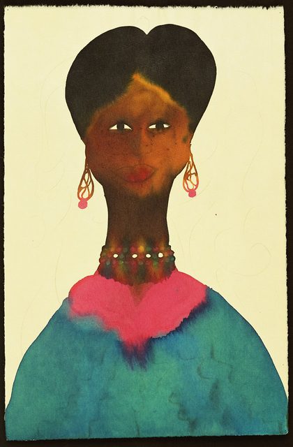 “Untitled (Afromuse)”, 1995–2005, Watercolor and pencil on paper