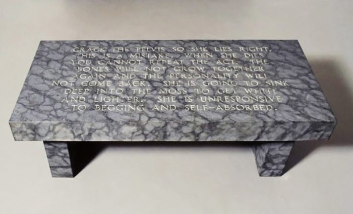 Jenny Holzer, Under A Rock: Crack The Pelvis So she Lies Right…, 1986, Sprüth Magers Gallery Archive