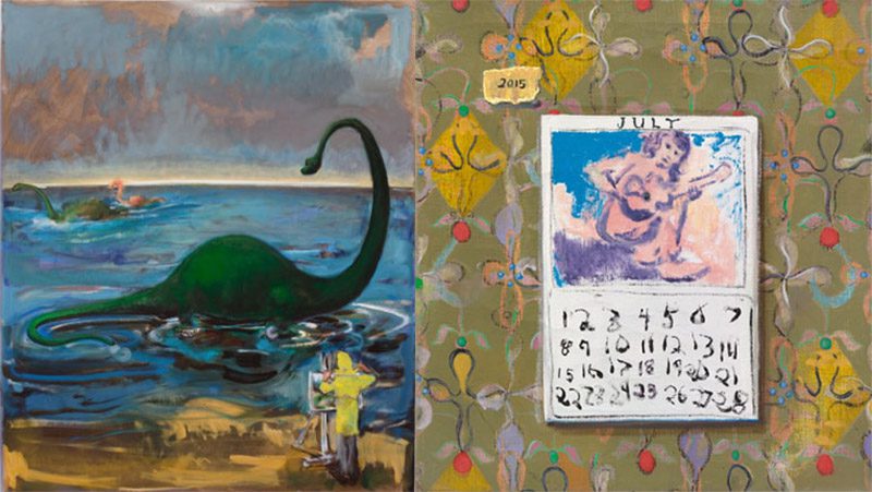 03Left:Verne Dawson, Winsor Mckay, 2015. Right: Calendar Ukalele Player, 2015, Galerie Eva Presenhuber Archive