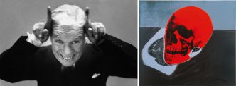 Left: Richard Avedon, Charles Chaplin, Actor, New York 13/9/52, 1952–55, © The Richard Avedon Foundation, Right: Andy Warhol, Skull, 1976, The Andy Warhol Museum, Pittsburgh, Founding Collection, Contribution Dia Center for the Arts, © 2015 The Andy Warhol Foundation for the Visual Arts, Inc. / Artists Rights Society (ARS), New York