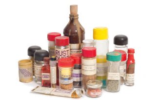Ethan Hayes Chute, Bottles and Jars from Contemporary Spice Rack, 2012, Courtesy the artist