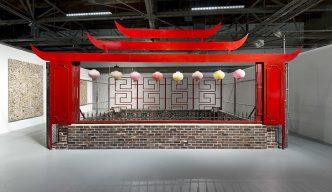 Mike Kelley, Framed and Frame (Miniature Reproduction "Chinatown Wishing Well" built by Mike Kelley after "Miniature Reproduction 'Seven Star Cavern', Built by Prof. H.K. Lu") ("Frame" section), 1999, Installation view, ‘Mike Kelley’ at The Museum of Contemporary Art-Los Angeles CA, 2014, Art © Mike Kelley Foundation for the Arts, All Rights Reserved / Licensed by VAGA-New York, Courtesy the Foundation and Hauser & Wirth, Rennie Collection-Vancouver , Photo: Brian Forrest