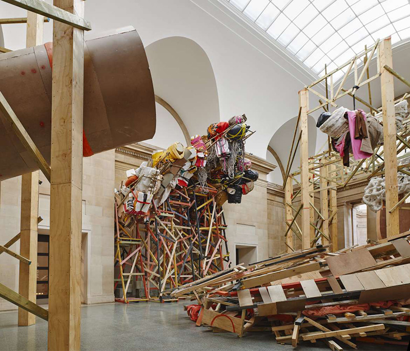 Phyllida Barlow, Duveen Commission (Installation View at Tate Britain-London) 2014, Courtesy the artist and Hauser & Wirth, Photo: Alex Delfanne, Kunsthalle Zürich Archive