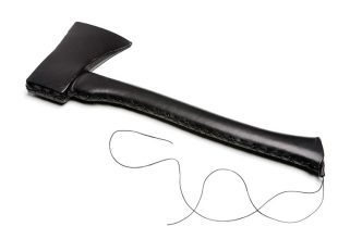 Monica Bonvicini, Leather Tool (small bent axe), 2009, Courtesy Galerie Peter Kilchmann - Zurich