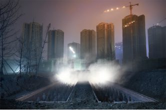 Prune Nourry, Contemporary Archeology (Night), 2016, Photo mounted on a LED lightbox, 200 x 132 x 8 cm, Galerie Daniel Templon Archive