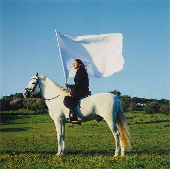 Marina Abramović, The Hero, 2001, Chromogenic Print, 126 x 126 cm, National Museum of Women in the Arts, Gift of Heather and Tony Podesta Collection-Washington D.C., © Marina Abramovic Archives, Photo: Lee Stalsworth, Whitechapel Gallery Archive