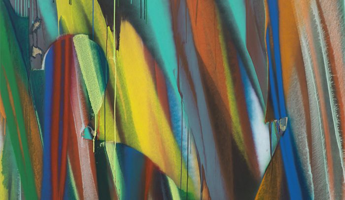 Katharina Grosse, Untitled (Detail), 2016, Acrylic on canvas, 300 x 230 cm, © Katharina Grosse and VG Bild-Kunst-Bonn 2016, Photo Jens Ziehe, Courtesy Gagosian