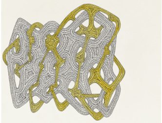 James Siena , Manifold VII (Detail), 2015 , Ink and watercolor on paper, 29.5 x 23.5 cm, © James Siena Photo: Kerry Ryan McFate, Courtesy of Pace Gallery