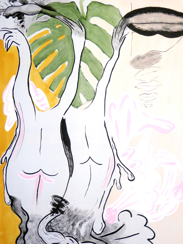 Sofia Stevi, Untitled (Detail), 2016, Mixed media on canvas, Courtesy The Breeder-Athens