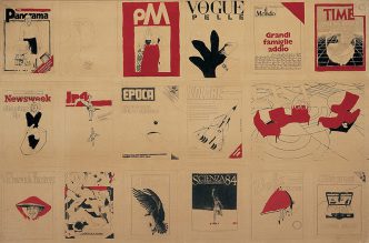 Alighiero Boetti, Copertine (Settembre 1984), 1984, Pencil and tempera on white wrapping paper, cm 100 x 150, Courtesy Tornabuoni Art