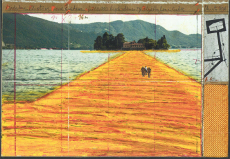 Christo, The Floating Piers (Project for Lake Iseo, Italy), 2016, Courtesy Galerie Guy Pieters, Art Paris 2017 Archive