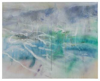 Qiu Xiaofei, Cloud and Mist No. 2, 2016, Acrylic on Canvas, 200 x 250cm, Courtesy Pace Gallery
