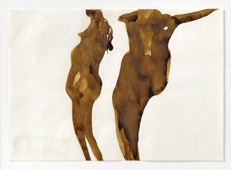 Joseph Beuys, Zwei Frauen, 1955, Pencil, watercolour, gouache and iron chloride on paper, 21 x 29,5 cm, © Joseph Beuys Estate/DACS-London 2017, Photo: Ulrich Ghezzi, Courtesy Galerie Thaddaeus Ropac London/Paris/Salzburg