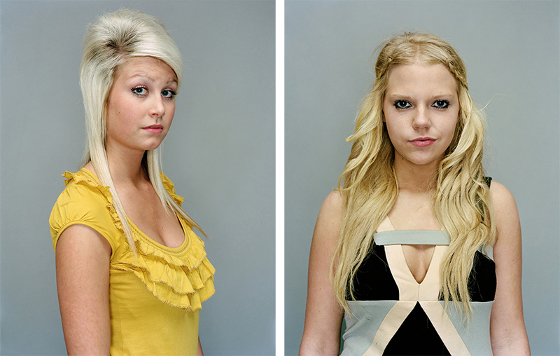 Left: Rineke Dijkstra, Amy, The Krazy House-Liverpool, December 23, 2008, © Rineke Dijkstra, Stedelijk Museum Archive. Right: Rineke Dijkstra, Nicky, The Krazy House-Liverpool, January 19, 2009, © Rineke Dijkstra, Stedelijk Museum Archive
