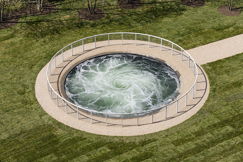 Caption: Anish Kapoor, Descension, 2014, Brooklyn Bridge Park, New York, 2017, Photo: James Ewing, Public Art Fund, © Anish Kapoor 2017