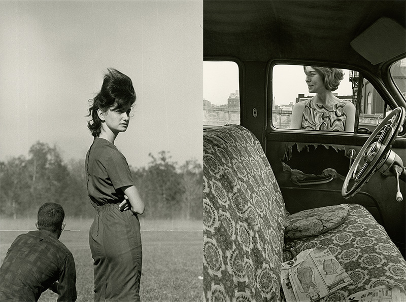 Left: Danny Lyon, Woman at a Race in Prairieville, Louisiana, 1964, © Danny Lyon / Magnum Photos, Courtesy Gavin Brown‘s Enterprise, Fotomuseum Winterthur Archive. Right: Danny Lyon, Leslie, Downtown Knoxville, 1967, © Danny Lyon / Magnum Photos. Courtesy Gavin Brown‘s Enterprise, Fotomuseum Winterthur Archive