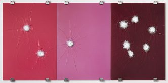 Ulf Rollof, RGB Triptych Wine Salmon Berry, 2017, © Ulf Rollof. Photo: Lars Gustafsson, Moderna Museet Archive