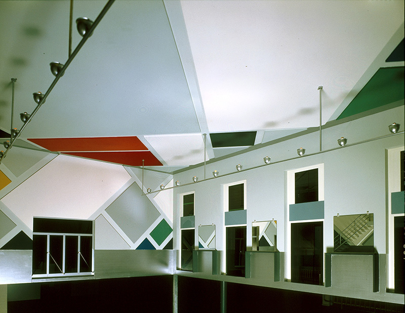 Theo van Doesburg, Design Interior Ciné-dancing of L'Aubette in Strasbourg, (1928) reconstruction 1968, scale 1:4., Photo Peter Cox, © Peter Cox, Van Abbemuseum, Courtesy Van Abbemuseum