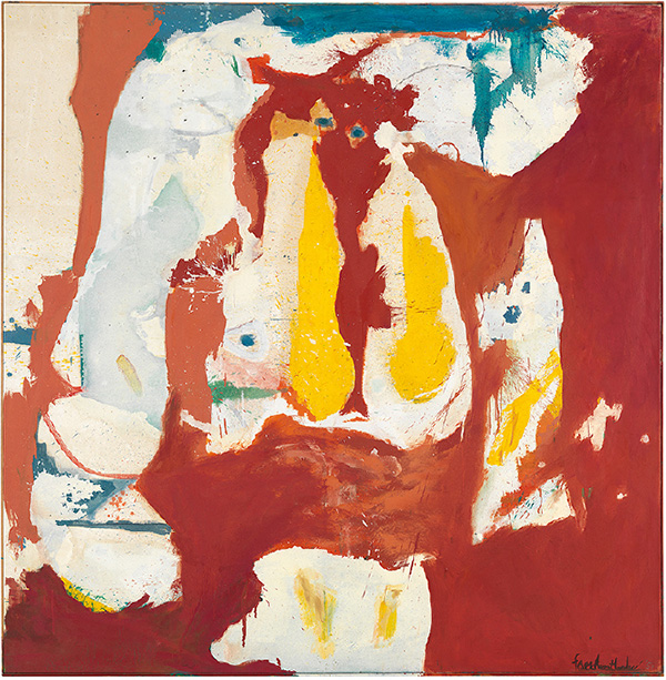 Helen Frankenthaler, The Red Sea, 1959, Oil and charcoal on sized, primed canvas with painted wood frame, 176.8 × 174 cm), © 2017 Helen Frankenthaler Foundation, Inc./Artists Rights Society (ARS)-New York, Gagosian Gallery Archive