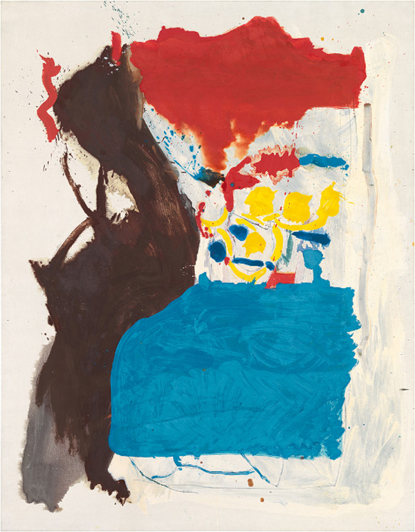 Helen Frankenthaler, Untitled, 1959–60, Oil and charcoal on sized, primed linen, 228 × 177.2 cm, © 2017 Helen Frankenthaler Foundation, Inc./Artists Rights Society (ARS)-New York, Gagosian Gallery Archive