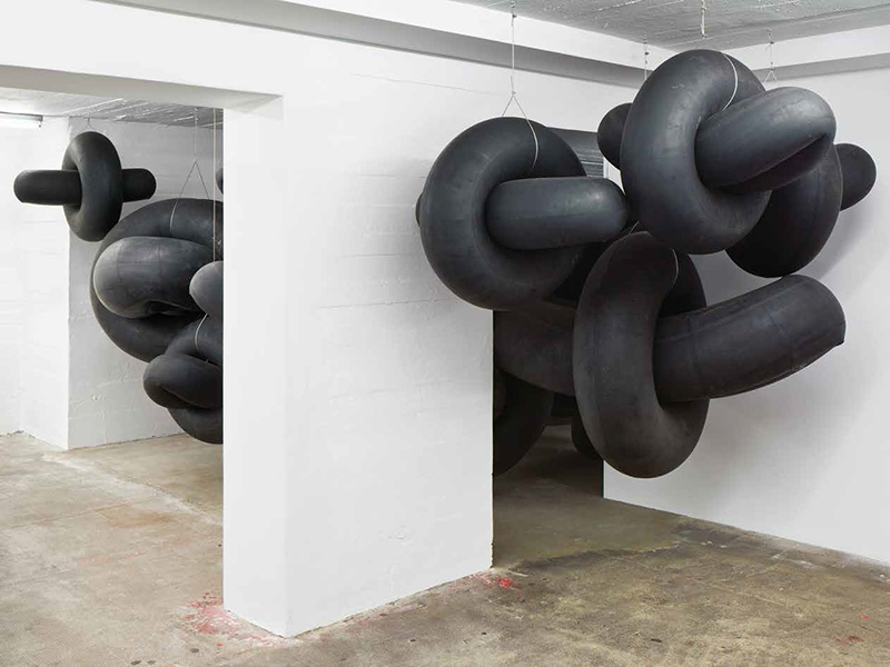 Michael Sailstorfer, Clouds, 2017, Rubber, tyre, Dimensions variable, Schloss Tüssling Projects Archive