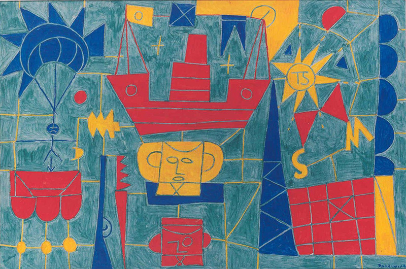 Joaquim Rodrigo, S. M., 1961, Oil on chipboard, 97.3 x 146 cm, Coll. Portuguese State Secretariat of Culture, long-term loan to Fundação de Serralves - Museu de Arte Contemporânea, Porto, Portugal, Deposit 1990