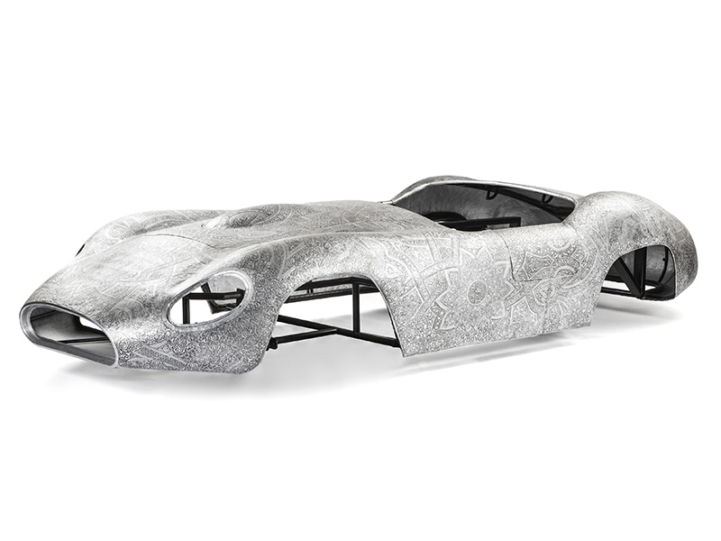 Wim Delvoye, Maserati, 2014, Embossed aluminium, 80 x 183 x 440 cm, © 2017 ProLitteris-Zurich / Wim Delvoye, Photo: Studio Wim Delvoye-BelgiumMuseum Tinguely Archive