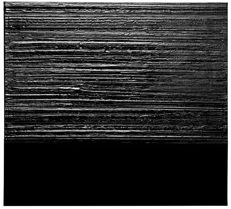 Pierre Soulages, Peinture, 3/1/17, 149 × 165 cm, Acrylic on canvas, Photo: Vincent Cunillère, © Soulages / ADAGP, Paris, 2017, Courtesy Perrotin