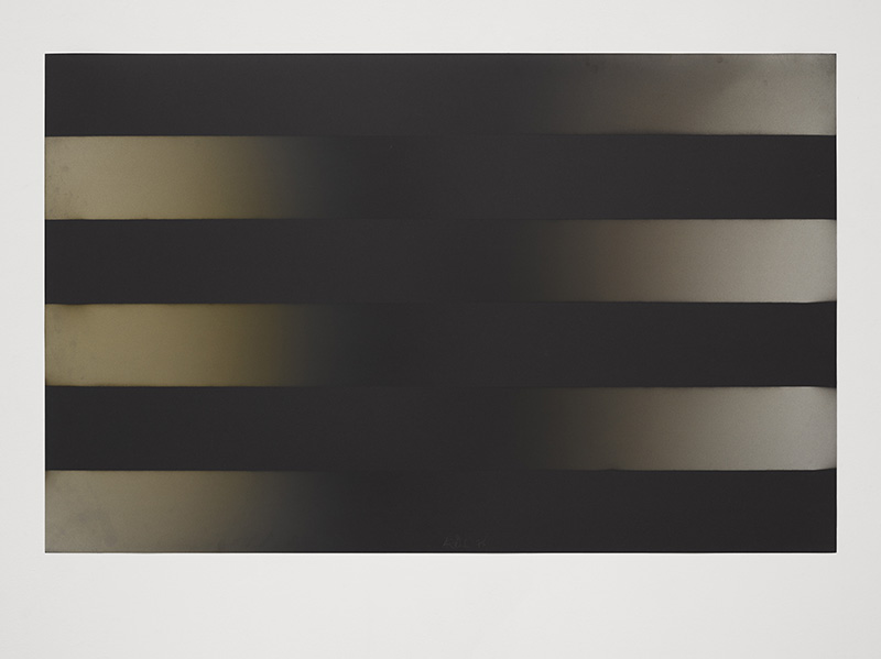 Larry Bell, HFBK 6, 1978, Aluminium with silicon monoxide on black Arches cover, 91.7 x 145.3 cm, 101.5 x 155.2 x 6 cm (framed), © Larry Bell, Photo © White Cube (George Darrell), Courtesy White Cube