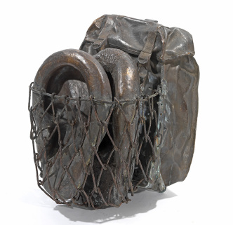 George Lappas, Rucksack with Ears, 2013, 39x28x34 cm, Bronze, Courtesy CITRONNE Gallery