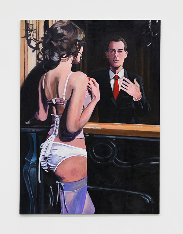 Merlin Carpenter, Grace, 2017, Acrylic on linen, 250 x 180 cm, Courtesy of the artist and Galerie Neu-Berlin