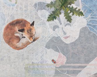 Helen Johnson, Bad debt (Detail), 2016, Acrylic on canvas, 1380 × 320 cm, Courtesy the artist and Pilar Corrias Gallery-London, Château Shatto-Los Angeles, Sutton Gallery-Melbourne, © the artist, Photo: Mark Blower, New Museum Archive