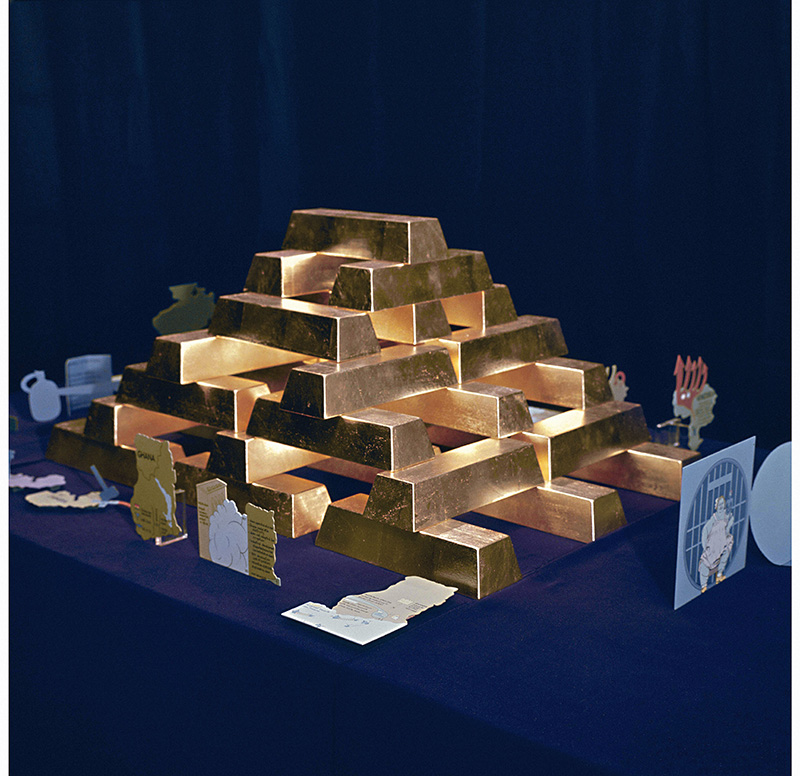 Öyvind Fahlström, World Bank, 1971 Installation view from Sidney Janis Gallery-New York, 17/3-10/4/1971, © Sharon Avery-Fahlström, Photo: Öyvind Fahlström, Moderna Museet Archive