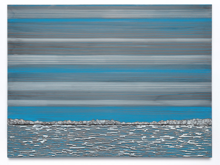 Teresita Fernández, Rise and Fall #1, 2017, Solid graphite and pencil on wood panel, 91.4 x 121.9 cm, Courtesy the artist and Lehmann Maupin-New York/Hong Kong