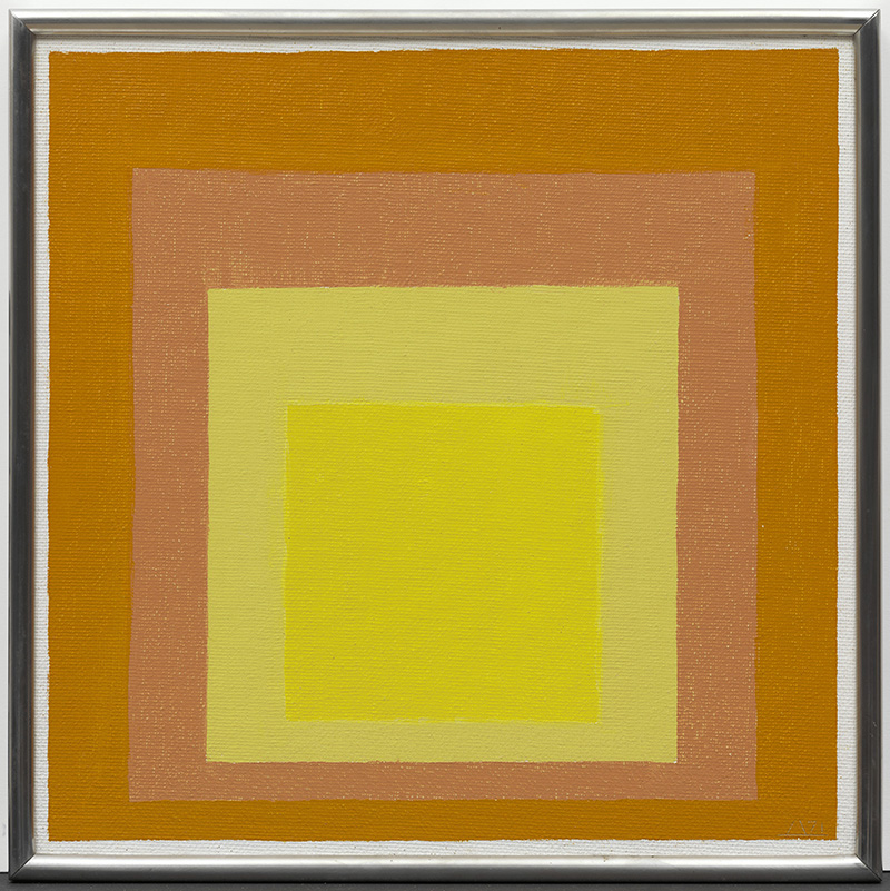 Josef Albers, Study for Homage to the Square: Consent, 1971, Oil on Masonite, 40.3 × 40.2 cm, Solomon R. Guggenheim Museum, New York, Gift, The Josef Albers Foundation, Inc. 91.3895, © 2017 The Josef and Anni Albers Foundation/Artists Rights Society (ARS)-New York