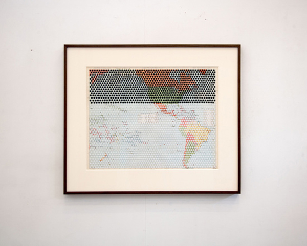 Bharti Kher, Erasure VI, 2016, Bindis on paper, 70.2 x 83 x 4.5 cm, © Bharti Kher, Courtesy the artist and Hauser & Wirth
