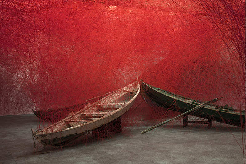 Chiharu Shiota, Direction (Installation View), 2017, Photo credit: Dag Fosse/KODE, KODE Art Museums and Composer Homes Archive