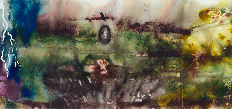 Cai Guo-Qiang, The Spirit of Painting, 2017, Gunpowder on canvas, 300 x 1800 cm, © Cai Guo-Qiang, Courtesy Museo Nacional del Prado