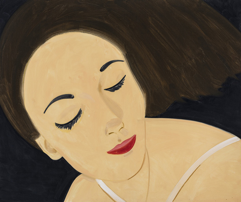 Alex Katz, Alex Katz, Laura 11, 2017, Oil on linen, 152,4 x 182,9 cm, © Alex Katz, Bildrecht, Wien 2017, Photo: Paul Takeuch, Courtesy Galerie Thaddaeus Ropac London/Paris/Salzburg
