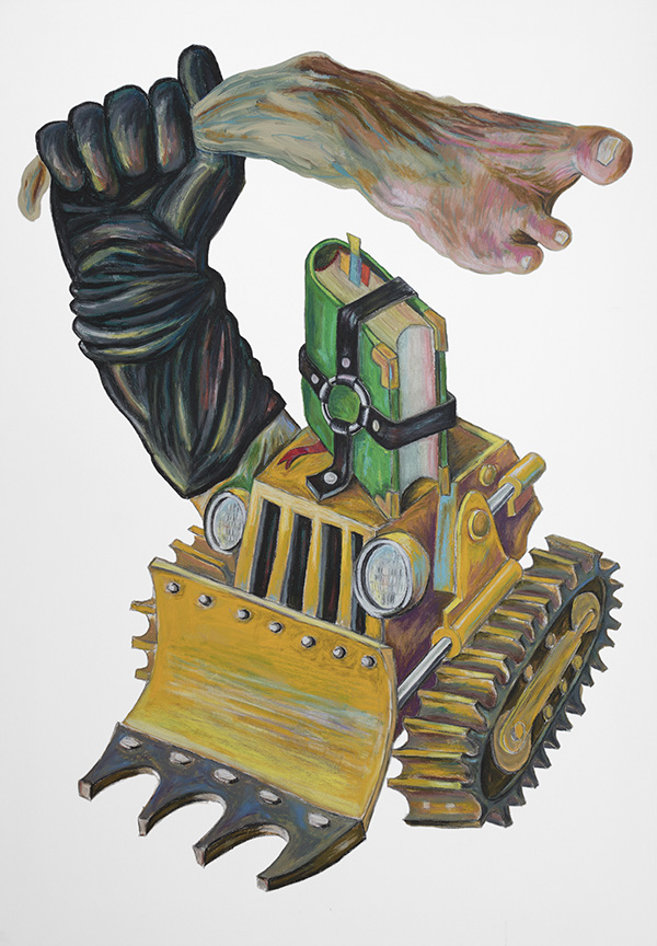Memed Erdener, Conclusion and Then Rationalization, 2017, Acrylic and oil pastel on canvas, 160 x 110 cm, © Memed Erdener, Courtesy the artist and Zilberman Gallery-Istanbul/Berlin