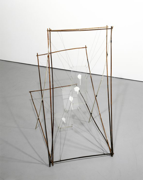 Al Taylor, Pet Stain Removal Device, 1989, Bamboo garden stakes, plexiglas, paint, wire, and electrical tape, The Estate of Al Taylor, Courtesy David Zwirner-New York/London, The High Museum of Art Archive