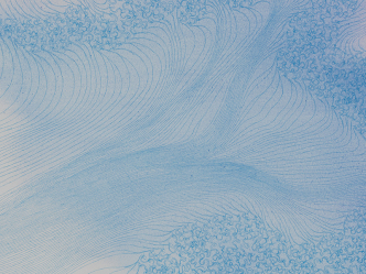 Shirazeh Houshiary, Flit, 2017, Pencil and pigment on white Aquacryl on canvas and aluminium, 190 x 810 cm, © Shirazeh Houshiary, Courtesy Lisson Gallery