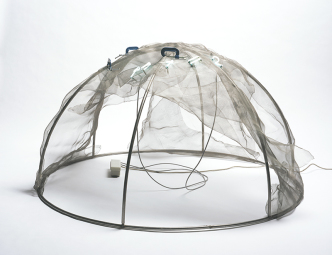 Mario Merz, Igloo, 1971, Steel tubes, neon tubing, wire mesh, transformer, and C-clamps, 100 x 200 x 200 cm, Collection Walker Art Center, Minneapolis, T.B. Walker Acquisition Fund, 2001