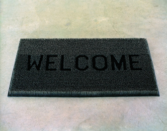Mona Hatoum, Doormat II, 2000-01, Stainless steel and nickel plated pins, glue and canvas, 3 × 72.5 × 42 cm, © Mona Hatoum, Photo: © Oren Slor, Courtesy Alexander and Bonin-New York and White Cube