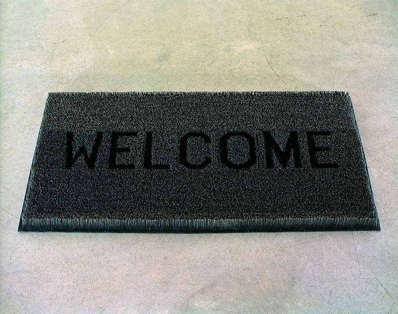 Mona Hatoum, Doormat II, 2000-01, Stainless steel and nickel plated pins, glue and canvas, 3 × 72.5 × 42 cm, © Mona Hatoum, Photo: © Oren Slor, Courtesy Alexander and Bonin-New York and White Cube