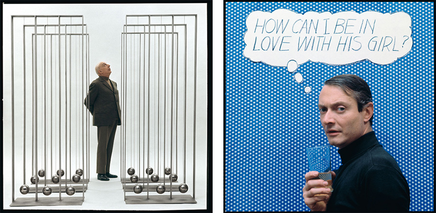 Left: Ugo Mulas, Fausto Melotti, Milano, 1968, Pigment inkjet print on cotton fine-art paper, 63 x 58 x 4 cm, Edition of 7, Photo Ugo Mulas, © Ugo Mulas Heirs, All right reserved. Right: Ugo Mulas, Roy Lichtenstein, New York, 1964, Pigment inkjet print on cotton fine-art paper, 63 x 58 x 4 cm, Edition of 7, Photo Ugo Mulas, © Ugo Mulas Heirs, All right reserved