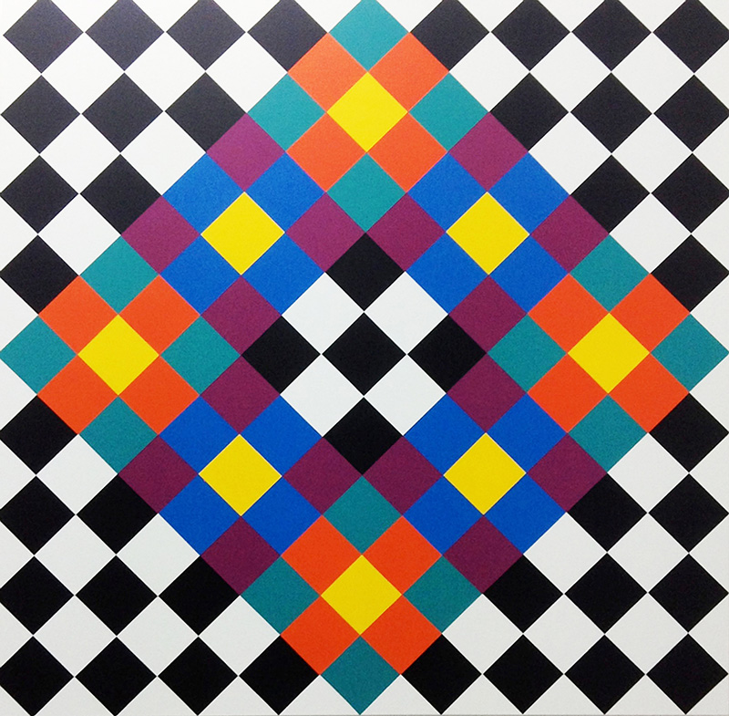 Rasheed Araeen, Opus F3, 2014, Acrylic on canvas, 63 x 63 in, 160 × 160 cm, Courtesy the artist, Van Abbemuseum Archive