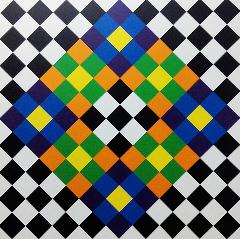 Rasheed Araeen, Opus F4, 2014, Acrylic on canvas, 160 × 160 cm, Courtesy the artist, Van Abbemuseum Archive