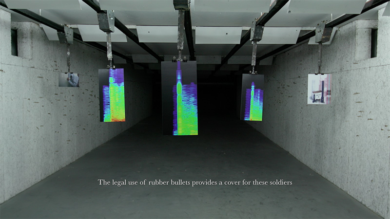 Lawrence Abu Hamdan, Rubber Coated Steel, 2016, HD video 21 min, © Lawrence Abu Hamdan, Courtesy Maureen Paley-London