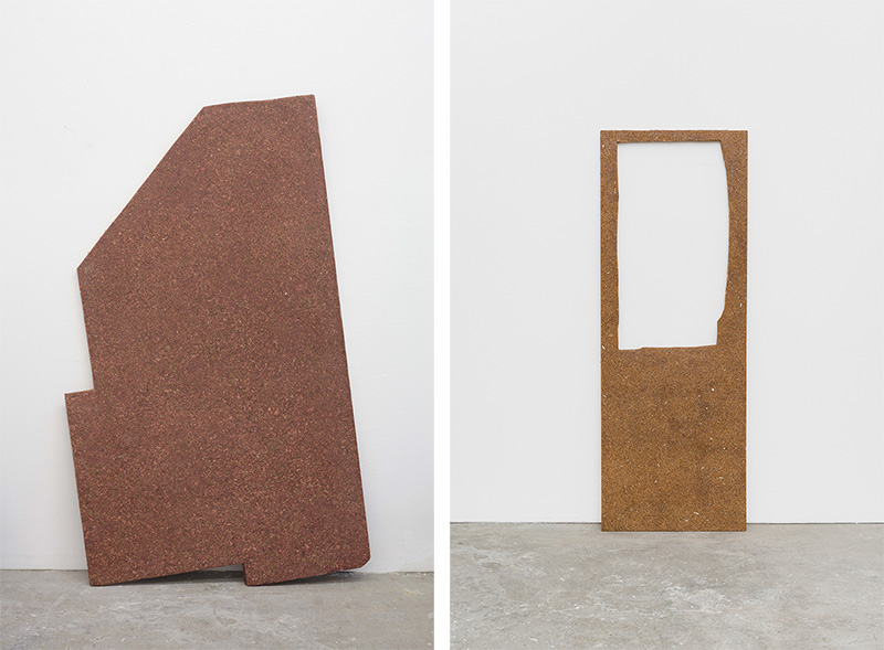 Left: Sofia Hulten, Particle Boredom, 2016-17, Wood, two-component epoxy resin, 165 x 60 x 5 cm, Courtesy Daniel Marzona-Berlin, Galerie Nordenhake-Stokholm, © 2018 Sofia Hulten, ProLitteris-Zurich, Photo: Travor Good. Right: Sofia Hulten, Particle Boredom, 2016-17, Wood, two-component epoxy resin, 185 x 95 x 4.5 cm, Courtesy Daniel Marzona-Berlin, Galerie Nordenhake-Stokholm, © 2018 Sofia Hulten, ProLitteris-Zurich, Photo: Travor Good